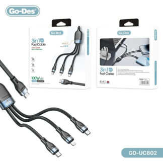 Kabel Çox Portlu Go-Des 3in1 Type-C Lightning