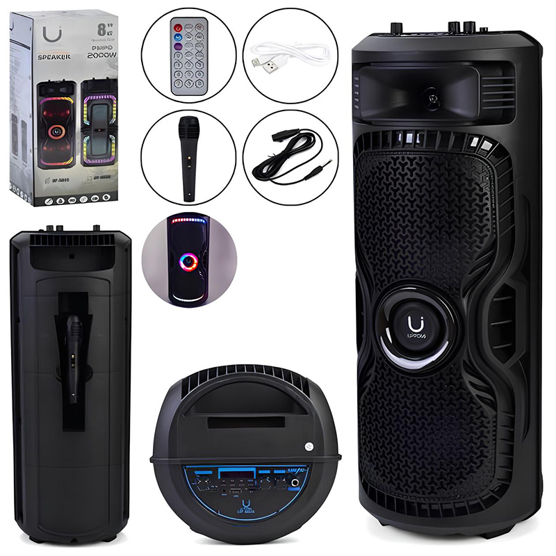 Simsiz Portativ Dinamik Bluetooth LED RGB İşıqlı 8 düym QL-8804