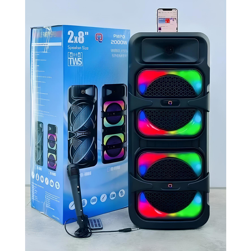 Simsiz Portativ Dinamik Bluetooth LED RGB İşıqlı 8+2 düym QL-8803
