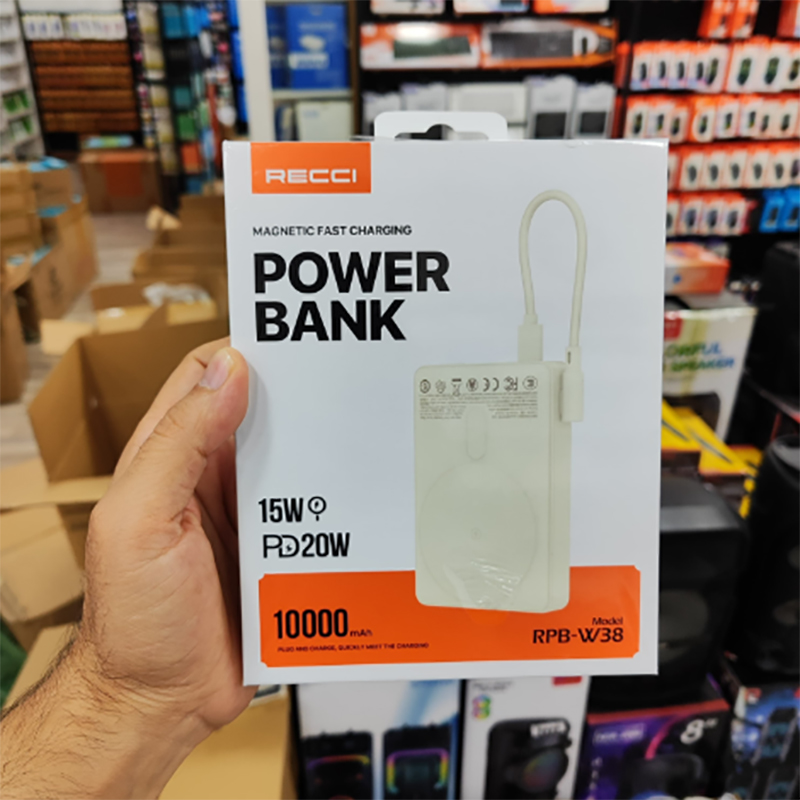 Power Bank Maqnit Sürətli Şarj 10000 mAh PD 20W Recci RPB-W38