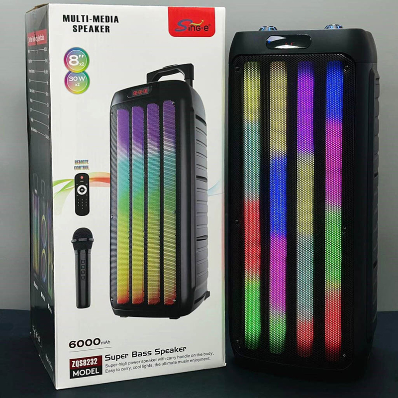 Simsiz Portativ Dinamik Bluetooth LED RGB İşıqlı ZQS8232