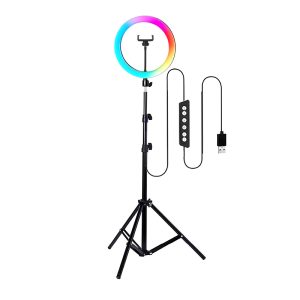 Lampa Dairəvi LED Studiya İşığı Tripod LJJ-30 RGB 30 sm