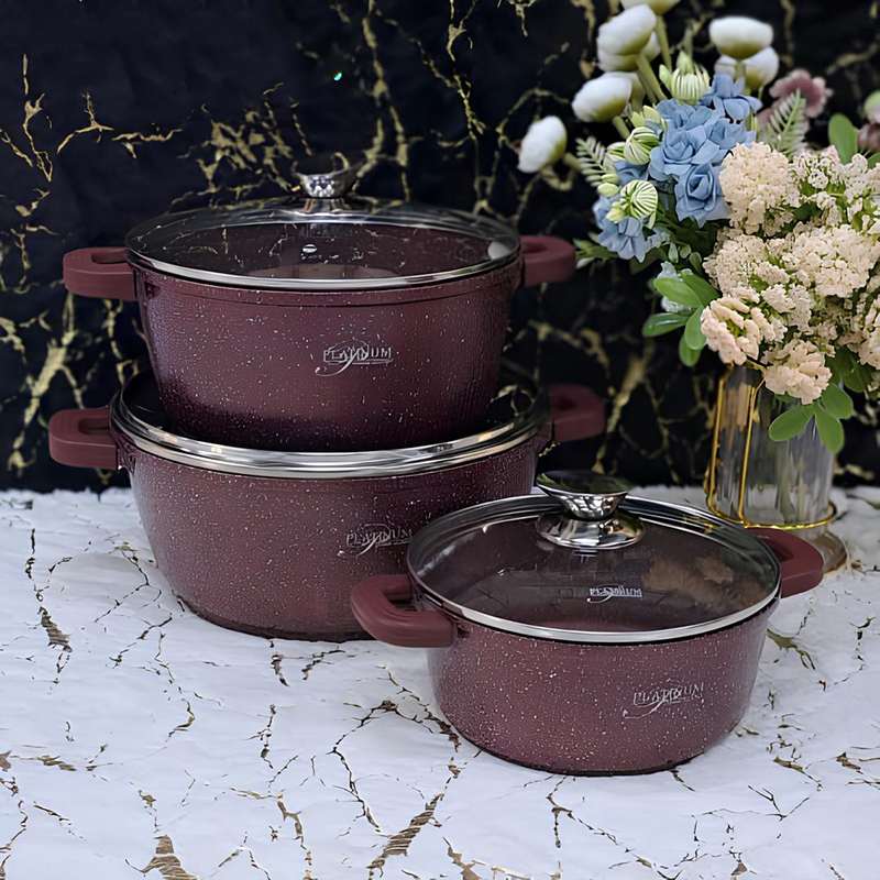 Qazan Qranit Dəsti 3-lü Qulplu