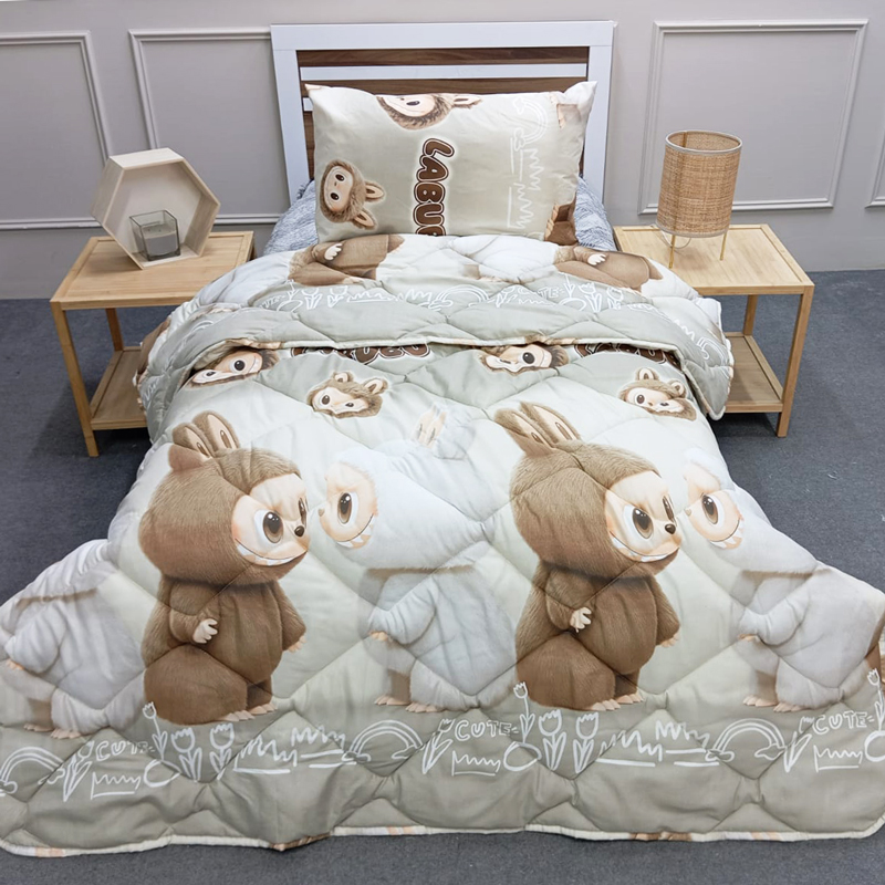 Yorğan Qış Uşaq Labubu Teksturalı