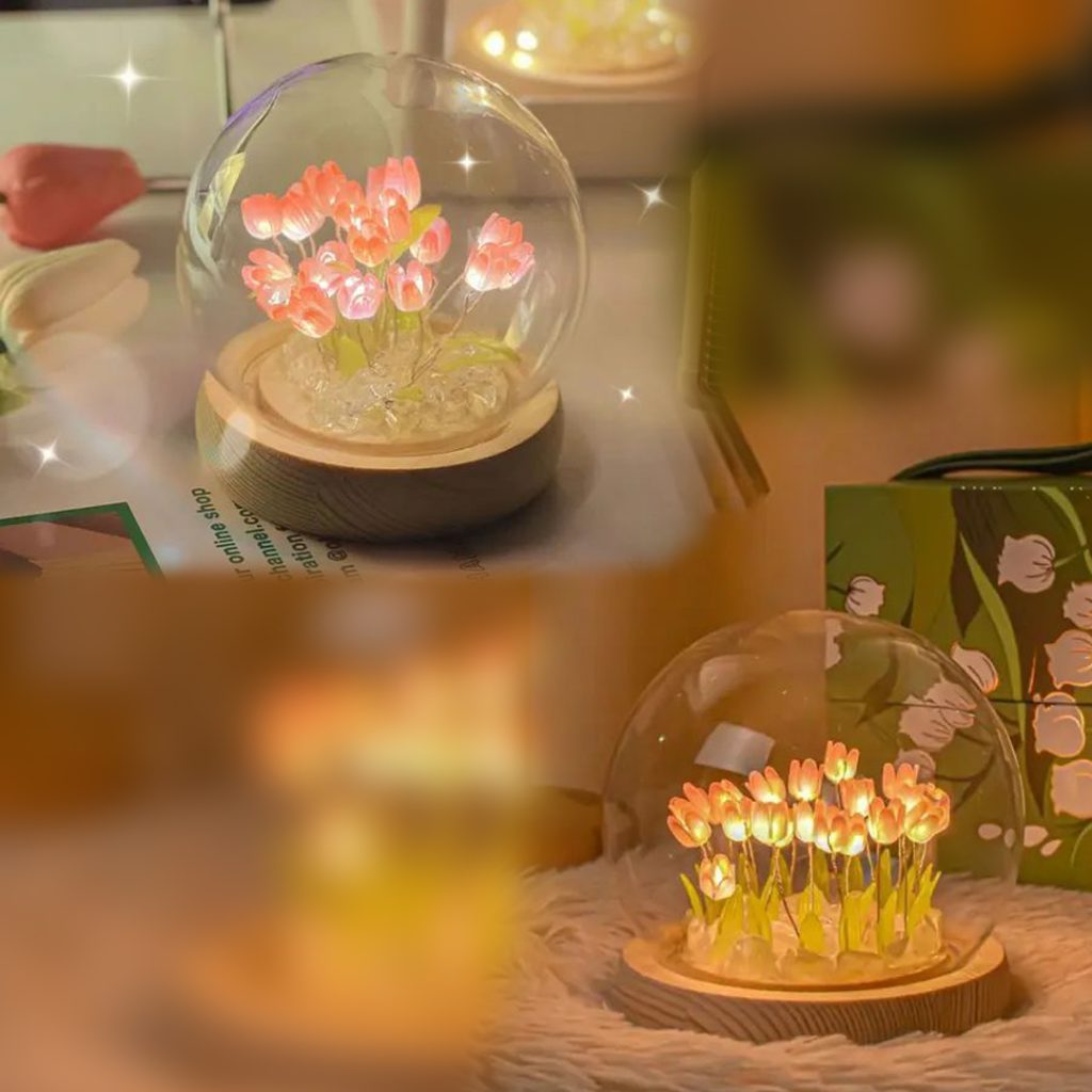 Suvenir Hədiyyəlik Gül İşıqlı Dekorativ Stolüstü