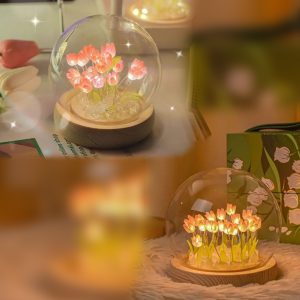 Suvenir Hədiyyəlik Gül İşıqlı Dekorativ Stolüstü