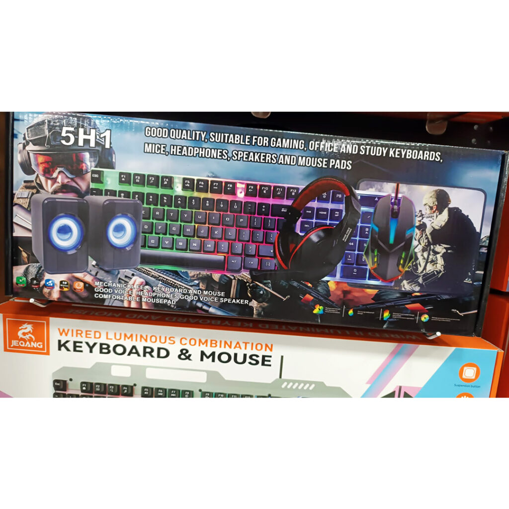 Klaviatura Dəsti Oyun Mouse Mikrofonlu Qulaqlıqlar Dinamiklər Mousepad